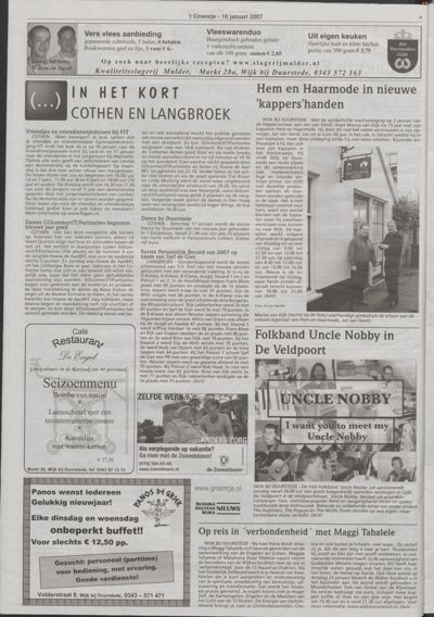 Wijks Nieuws / Bunniks Nieuws, 10 januari 2007 (nr. 2, jrg. 43)