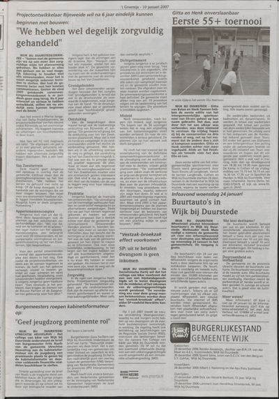 Wijks Nieuws / Bunniks Nieuws, 10 januari 2007 (nr. 2, jrg. 43)