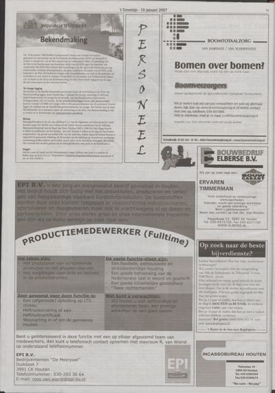 Wijks Nieuws / Bunniks Nieuws, 10 januari 2007 (nr. 2, jrg. 43)