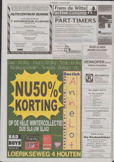 Wijks Nieuws / Bunniks Nieuws, 10 januari 2007 (nr. 2, jrg. 43)