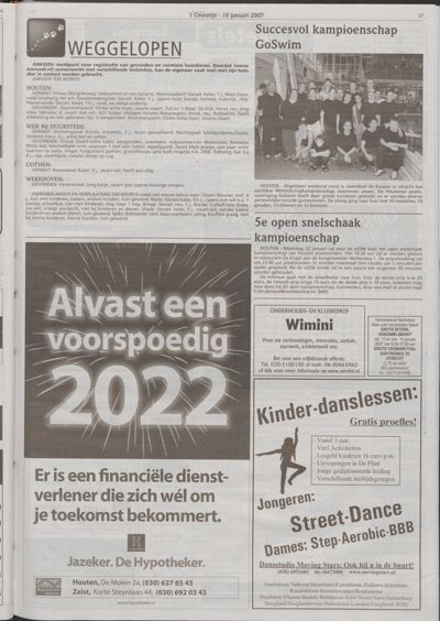 Wijks Nieuws / Bunniks Nieuws, 10 januari 2007 (nr. 2, jrg. 43)