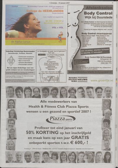 Wijks Nieuws / Bunniks Nieuws, 10 januari 2007 (nr. 2, jrg. 43)