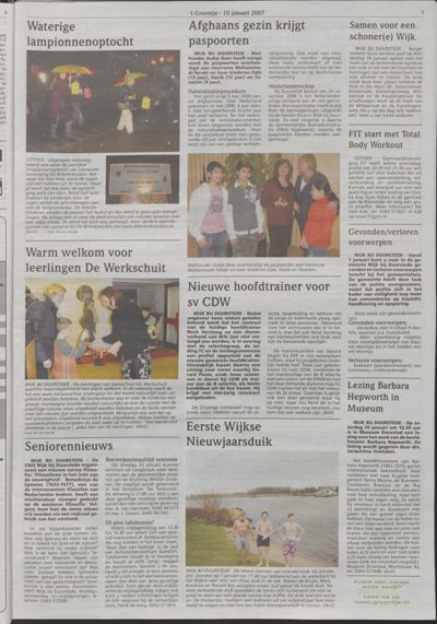 Wijks Nieuws / Bunniks Nieuws, 10 januari 2007 (nr. 2, jrg. 43)