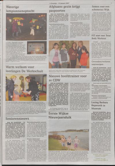 Wijks Nieuws / Bunniks Nieuws, 10 januari 2007 (nr. 2, jrg. 43)
