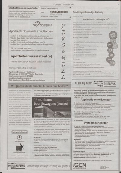 Wijks Nieuws / Bunniks Nieuws, 10 januari 2007 (nr. 2, jrg. 43)