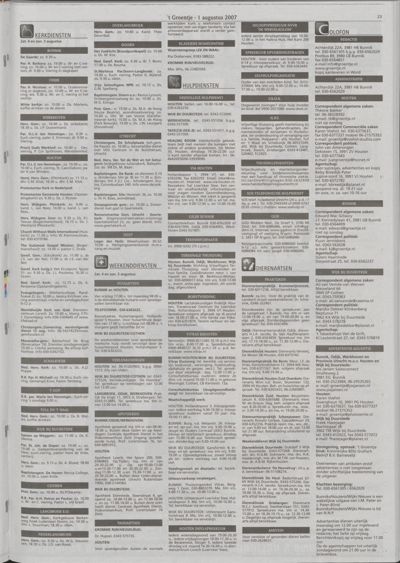 Wijks Nieuws / Bunniks Nieuws, 1 augustus 2007 (nr. 31, jrg. 43)