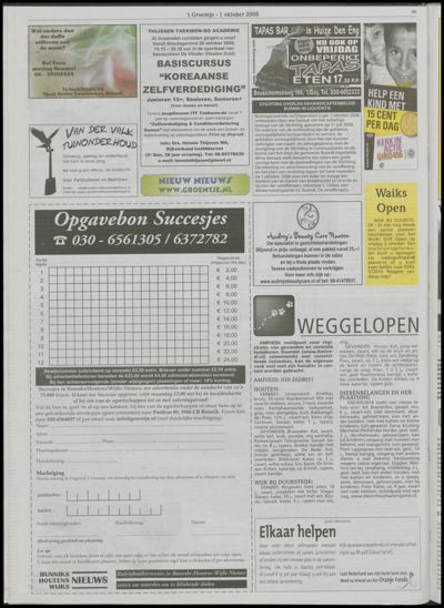 Wijks Nieuws / Bunniks Nieuws, 1 oktober 2008 (nr. 40, jrg. 44)