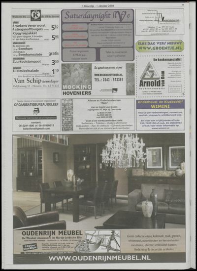 Wijks Nieuws / Bunniks Nieuws, 1 oktober 2008 (nr. 40, jrg. 44)