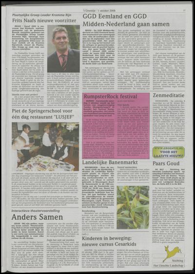 Wijks Nieuws / Bunniks Nieuws, 1 oktober 2008 (nr. 40, jrg. 44)