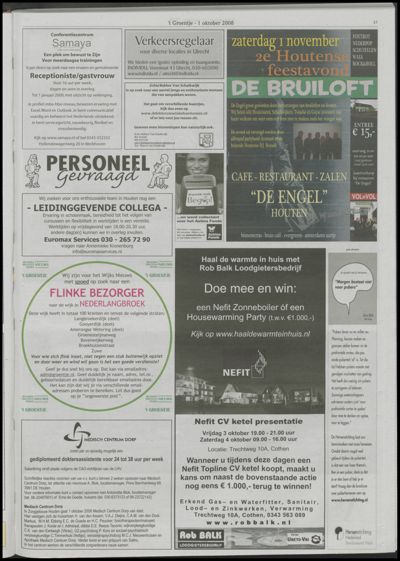 Wijks Nieuws / Bunniks Nieuws, 1 oktober 2008 (nr. 40, jrg. 44)