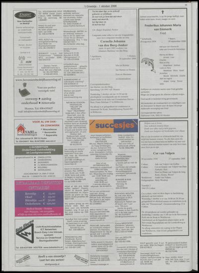 Wijks Nieuws / Bunniks Nieuws, 1 oktober 2008 (nr. 40, jrg. 44)