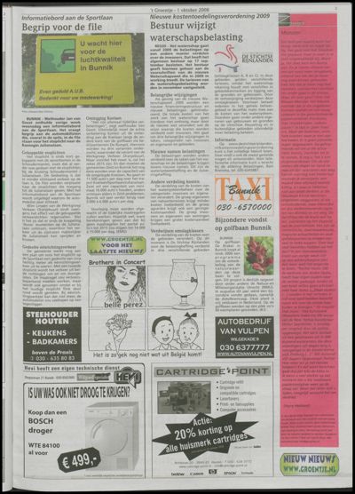 Wijks Nieuws / Bunniks Nieuws, 1 oktober 2008 (nr. 40, jrg. 44)
