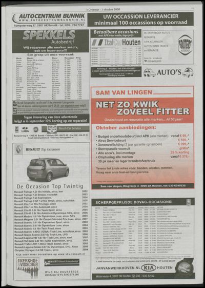 Wijks Nieuws / Bunniks Nieuws, 1 oktober 2008 (nr. 40, jrg. 44)