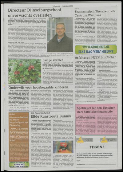 Wijks Nieuws / Bunniks Nieuws, 1 oktober 2008 (nr. 40, jrg. 44)
