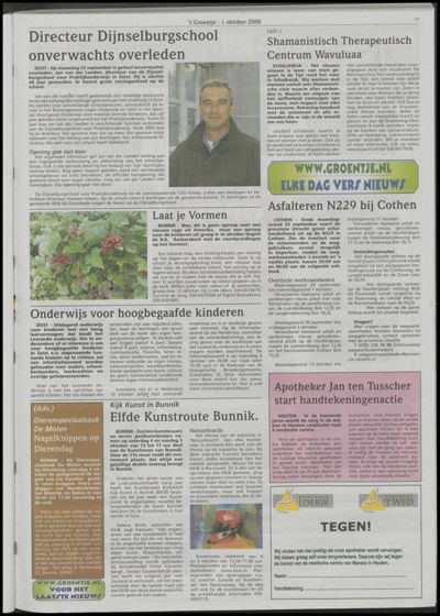 Wijks Nieuws / Bunniks Nieuws, 1 oktober 2008 (nr. 40, jrg. 44)