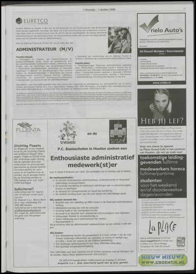 Wijks Nieuws / Bunniks Nieuws, 1 oktober 2008 (nr. 40, jrg. 44)