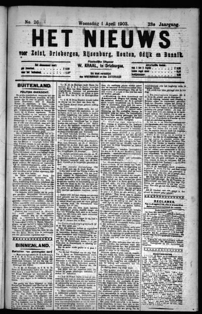 Het Nieuws, 1 april 1903 (nr. 26, jrg. 28)