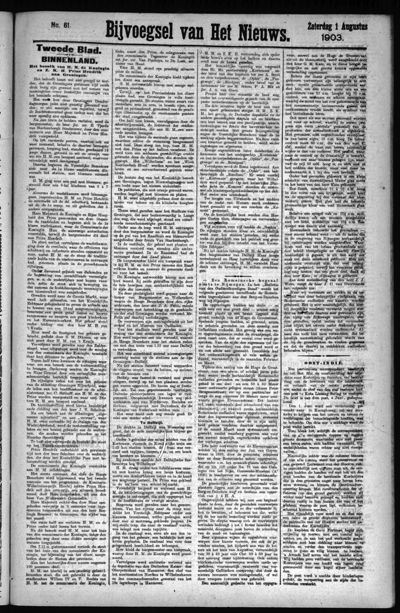 Het Nieuws, 1 augustus 1903 (nr. 61, jrg. 28)