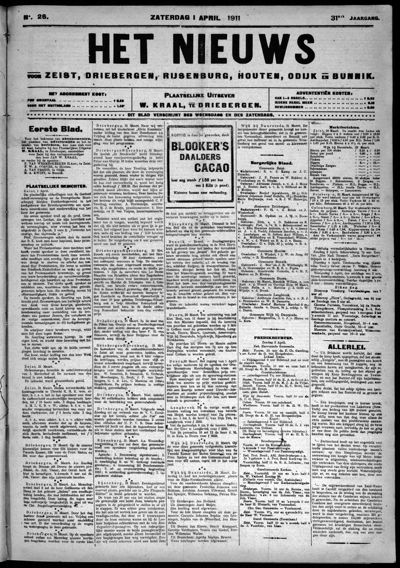 Het Nieuws, 1 april 1911 (nr. 26, jrg. 31)