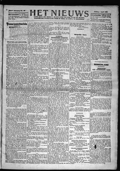 Het Nieuws, 1 april 1921 (nr. 26, jrg. 41)