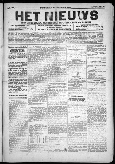 Het Nieuws, 23 december 1926 (nr. 101, jrg. 46)