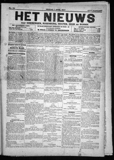 Het Nieuws, 1 april 1927 (nr. 26, jrg. 47)
