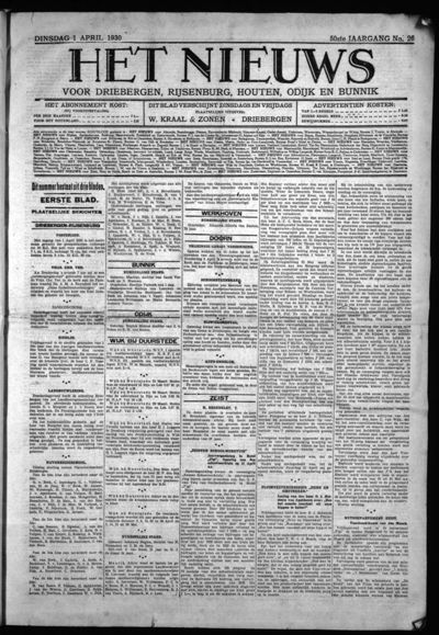 Het Nieuws, 1 april 1930 (nr. 26, jrg. 50)