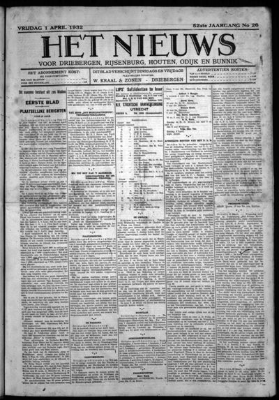 Het Nieuws, 1 april 1932 (nr. 26, jrg. 52)