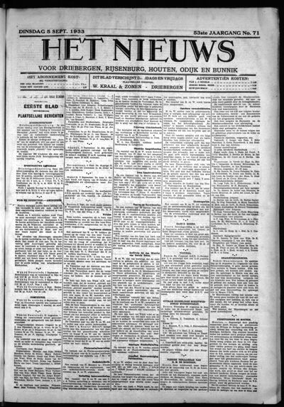 Het Nieuws, 5 september 1933 (nr. 71, jrg. 53)