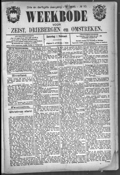Weekbode, 1 februari 1896 (nr. 10, jrg. 33)