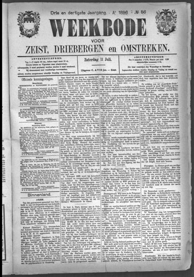 Weekbode, 11 juli 1896 (nr. 56, jrg. 33)