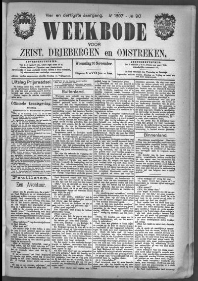 Weekbode, 10 november 1897 (nr. 90, jrg. 34)