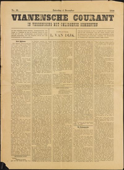 Vianensche Courant, 4 december 1920