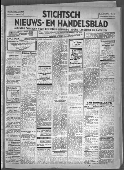 Stichts Nieuws- en Handelsblad, 10 maart 1939 (nr. 42, jrg. 3)