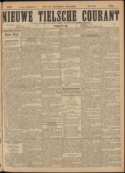 Nieuwe Tielsche Courant, 22 juli 1927