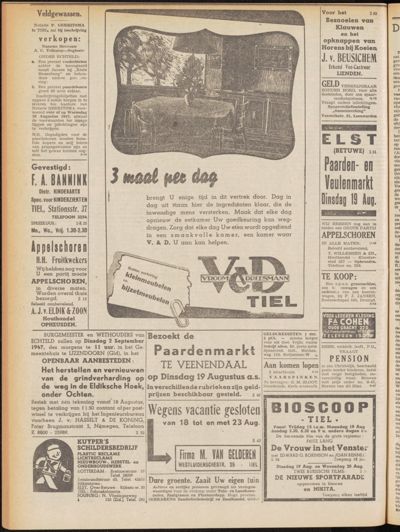 Nieuwe Tielsche Courant, 16 augustus 1947