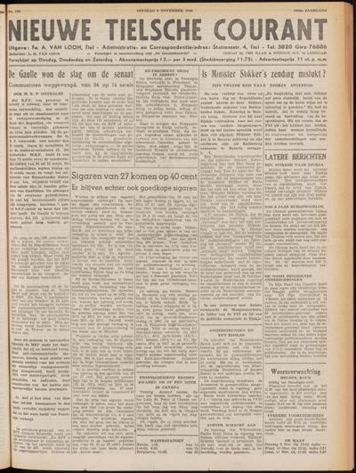 Nieuwe Tielsche Courant, 9 november 1948