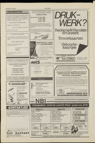 Het Kontakt Vianen, 1 april 1992