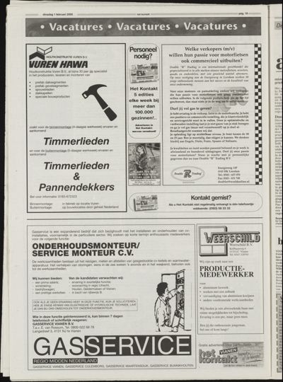 Het Kontakt Vianen, 1 februari 2000