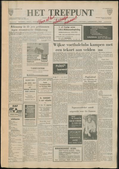 Het Trefpunt, 1 augustus 1973 (nr. 1, jrg. 10)