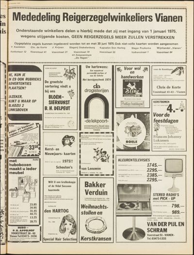 E9, 17 december 1974