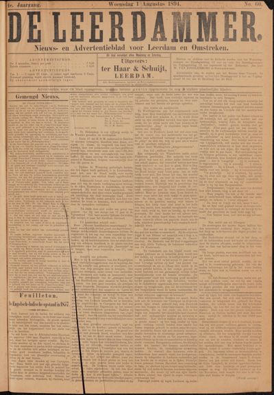 De Leerdammer, 1 augustus 1894