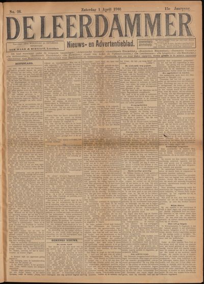 De Leerdammer, 1 april 1905