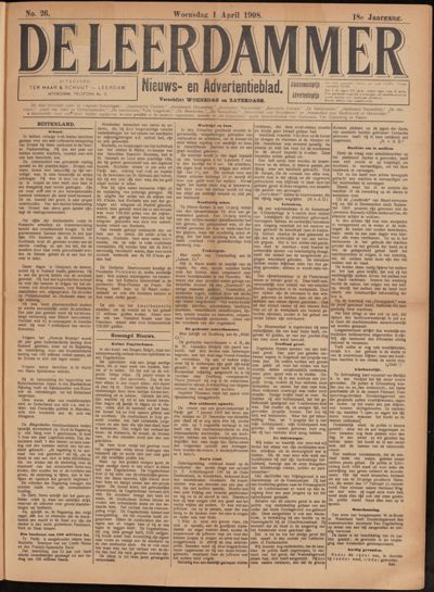 De Leerdammer, 1 april 1908