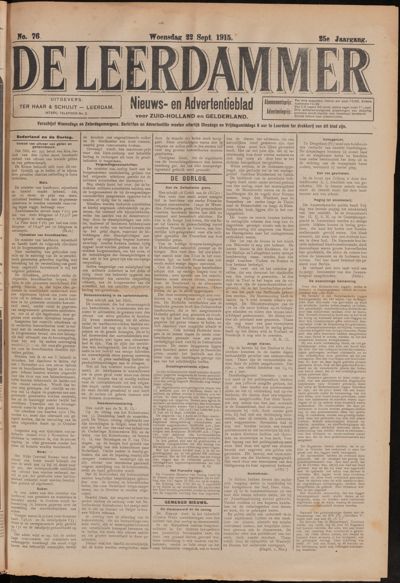 De Leerdammer, 22 september 1915