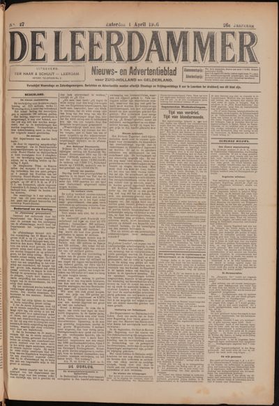 De Leerdammer, 1 april 1916