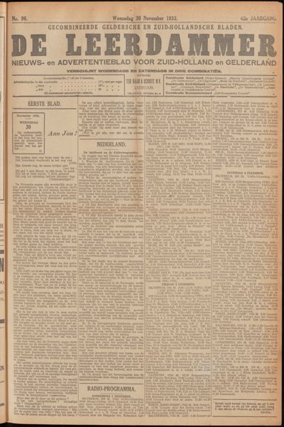De Leerdammer, 30 november 1932