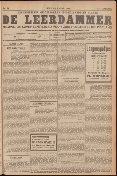 De Leerdammer, 1 april 1933