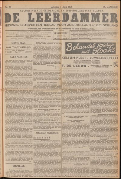 De Leerdammer, 1 april 1939