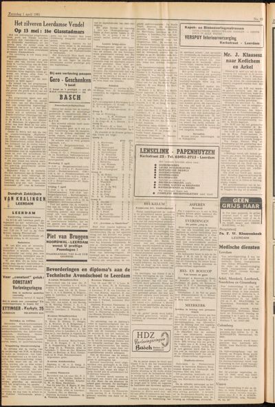 De Gecombineerde, 1 april 1961
